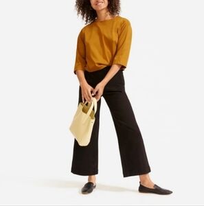 COPY - Everlane True Black The Wide Leg Crop Pant Sz 00 nwt